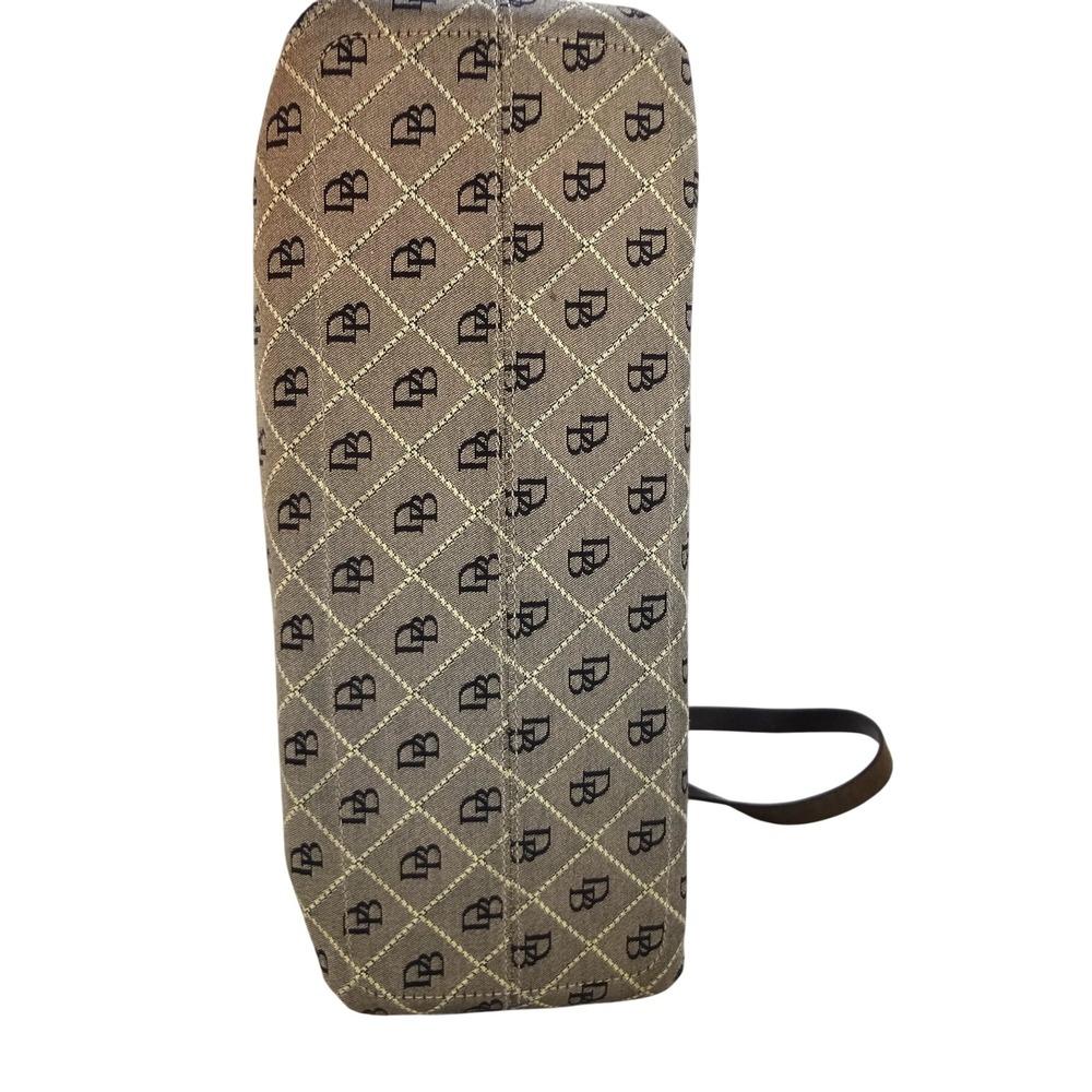 Dooney & Bourke Signature Jacquard Tassel Monogram Canvas‎ Leather Trim Tote Bag - Picture 5 of 8